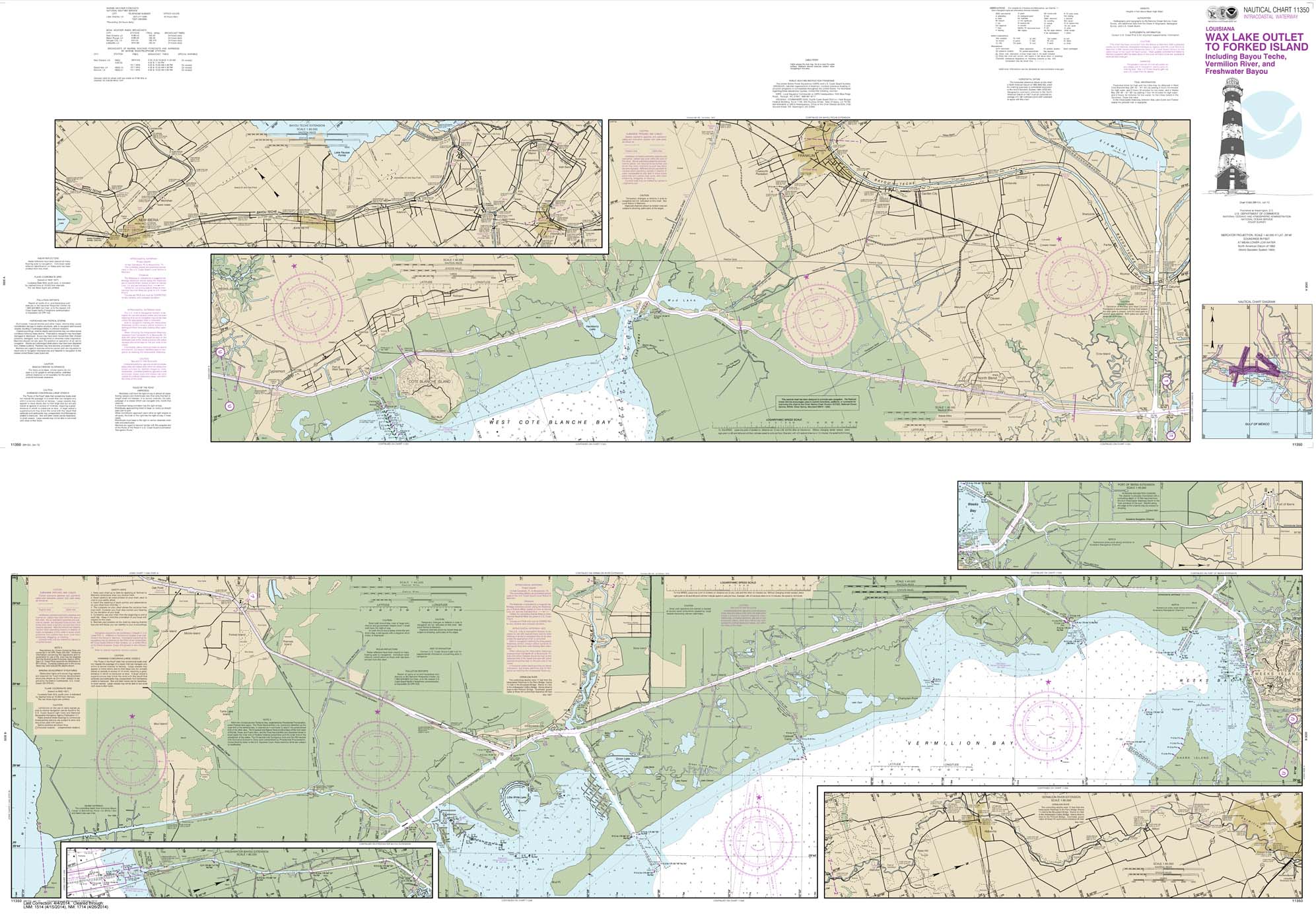 Intracoastal Waterway Wax Lake Outlet to Forked Island including Bayou Teche: Vermilion River: and Freshwater Bayou