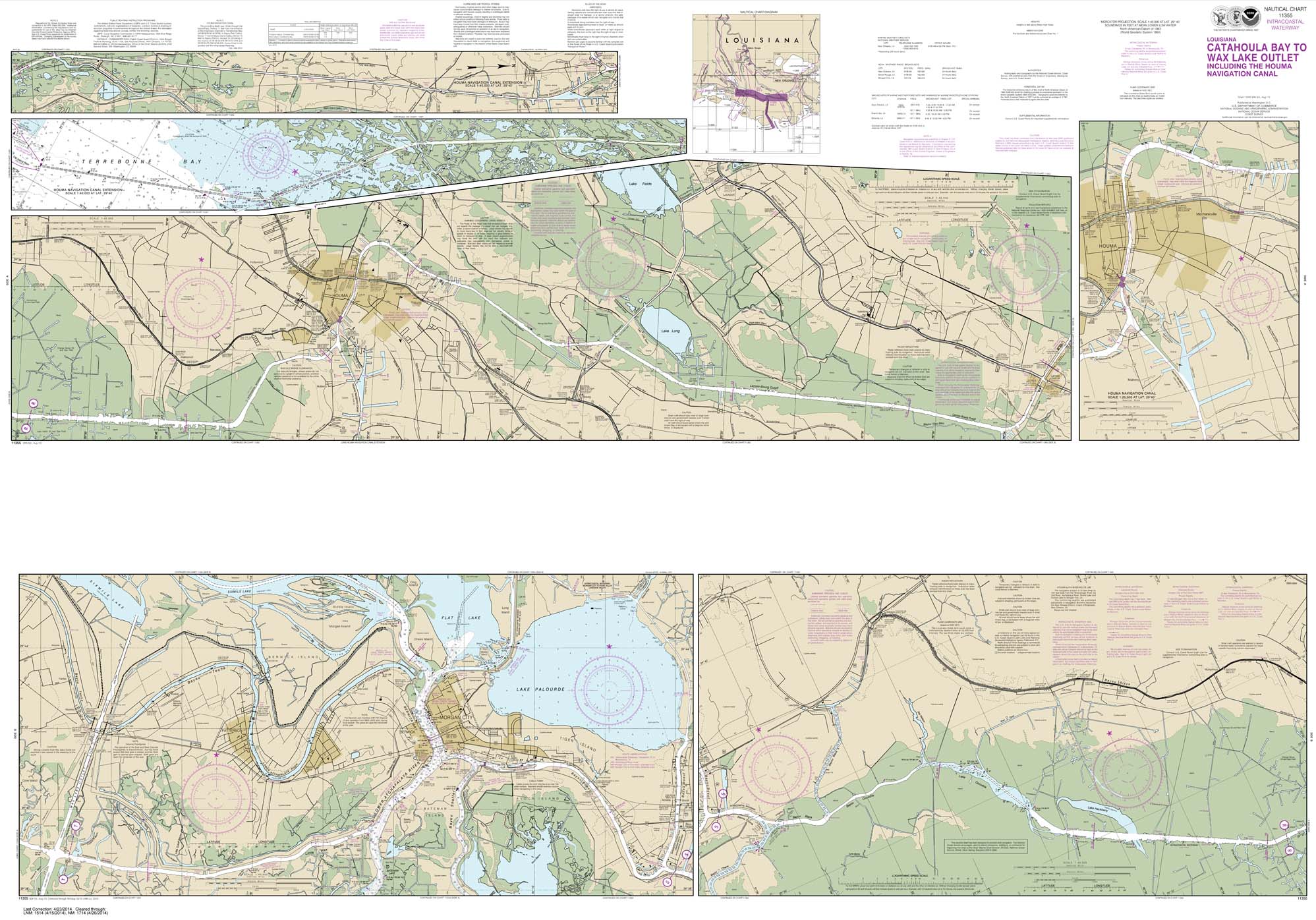 Intracoastal Waterway Catahoula Bay to Wax Lake Outlet including the Houma Navigation canal