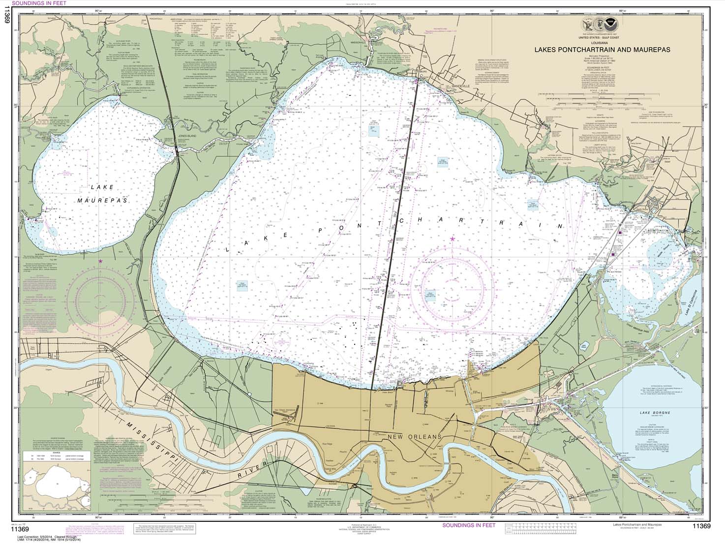 Lakes Pontchartrain and Maurepas