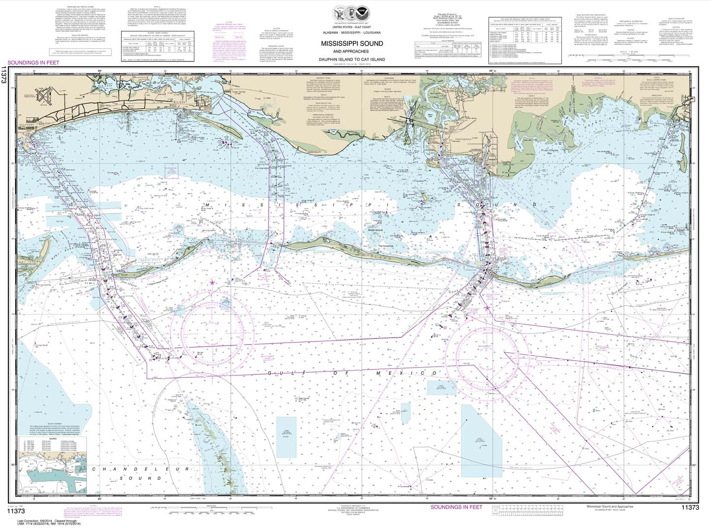 Mississippi Sound and approaches Dauphin Island to Cat Island