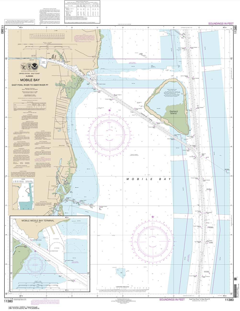 Mobile Bay East Fowl River to Deer River Pt; Mobile Middle Bay Terminal