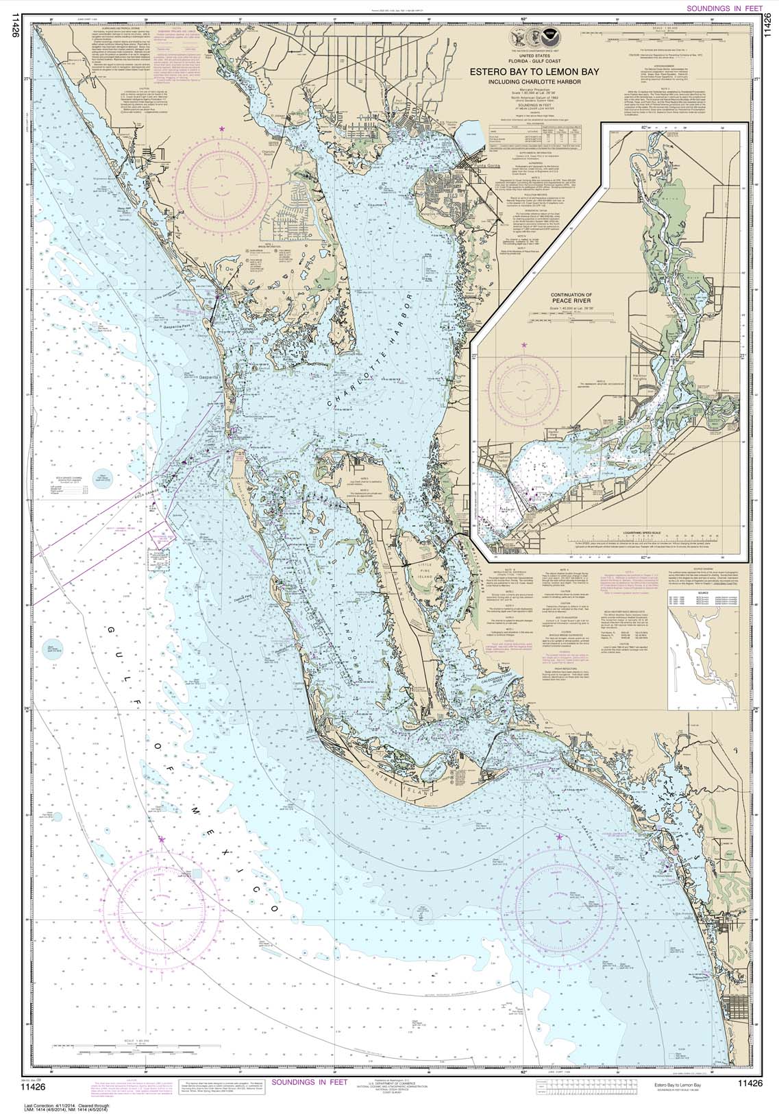 Estero Bay to Lemon Bay: including Charlotte Harbor;Continuation of Peace River