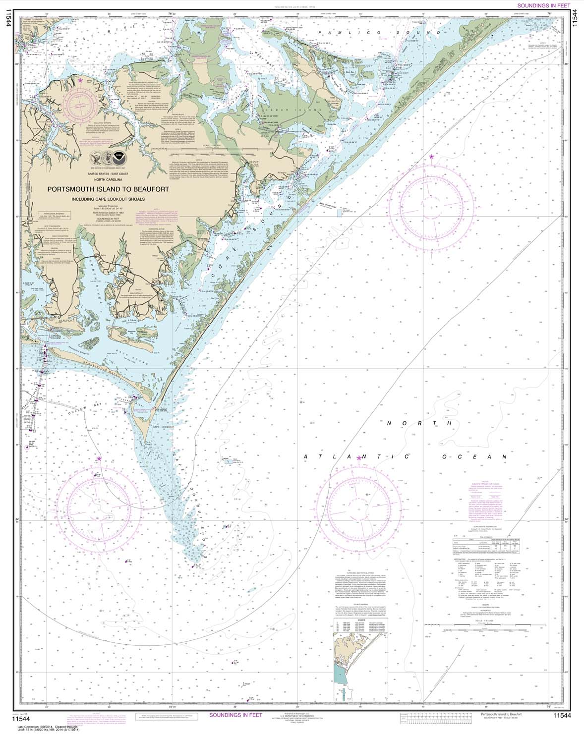 Portsmouth Island to Beaufort: Including Cape Lookout Shoals