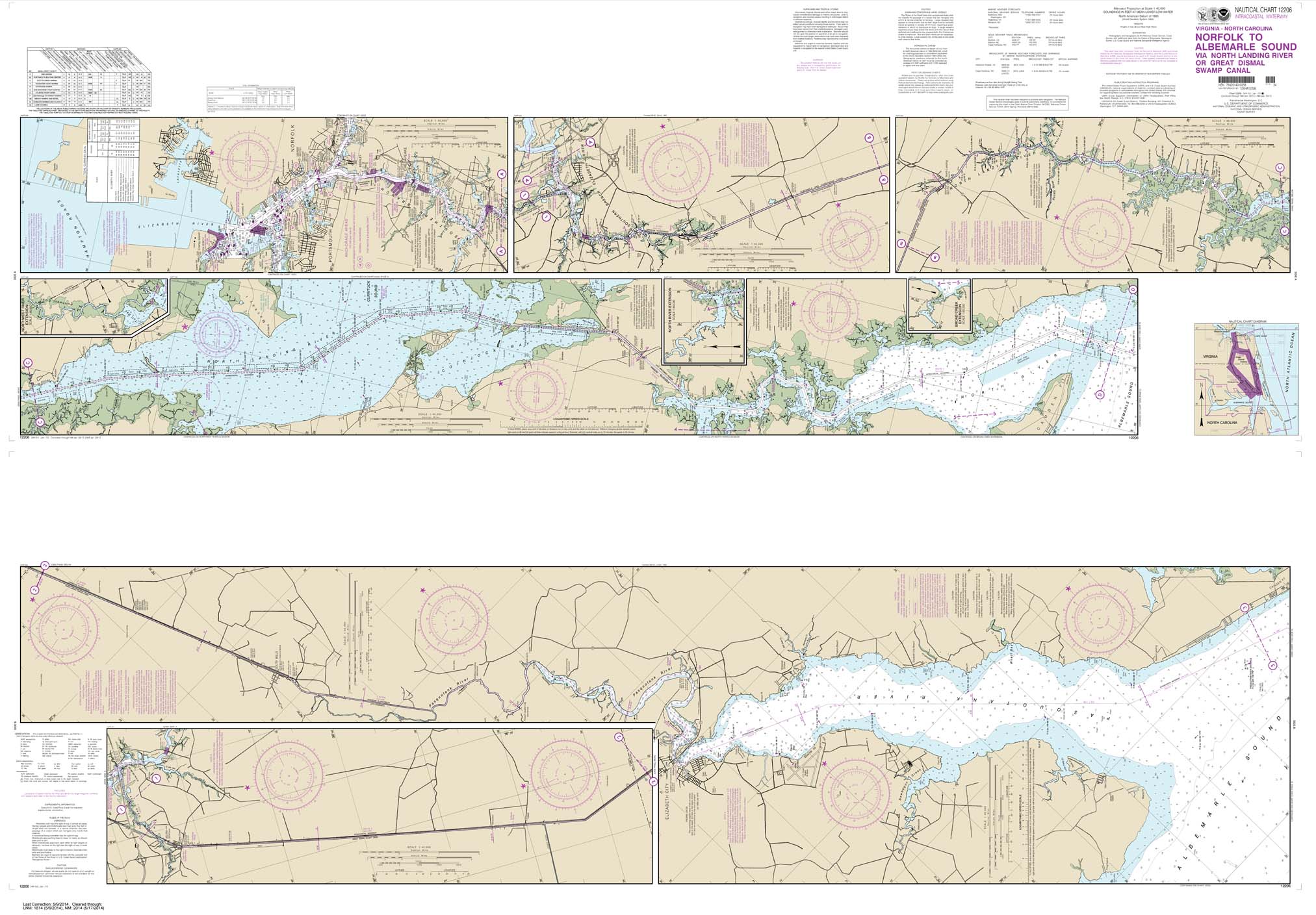 Intracoastal Waterway Norfolk to Albemarle Sound via North Landing River or Great Dismal Swamp Canal