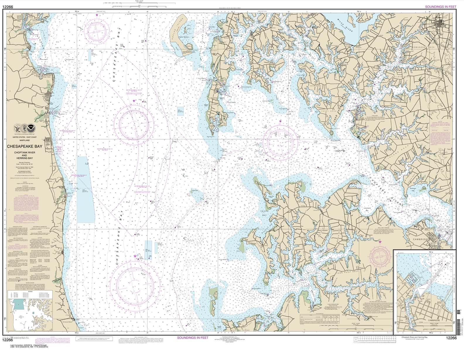 Chesapeake Bay Choptank River and Herring Bay; Cambridge