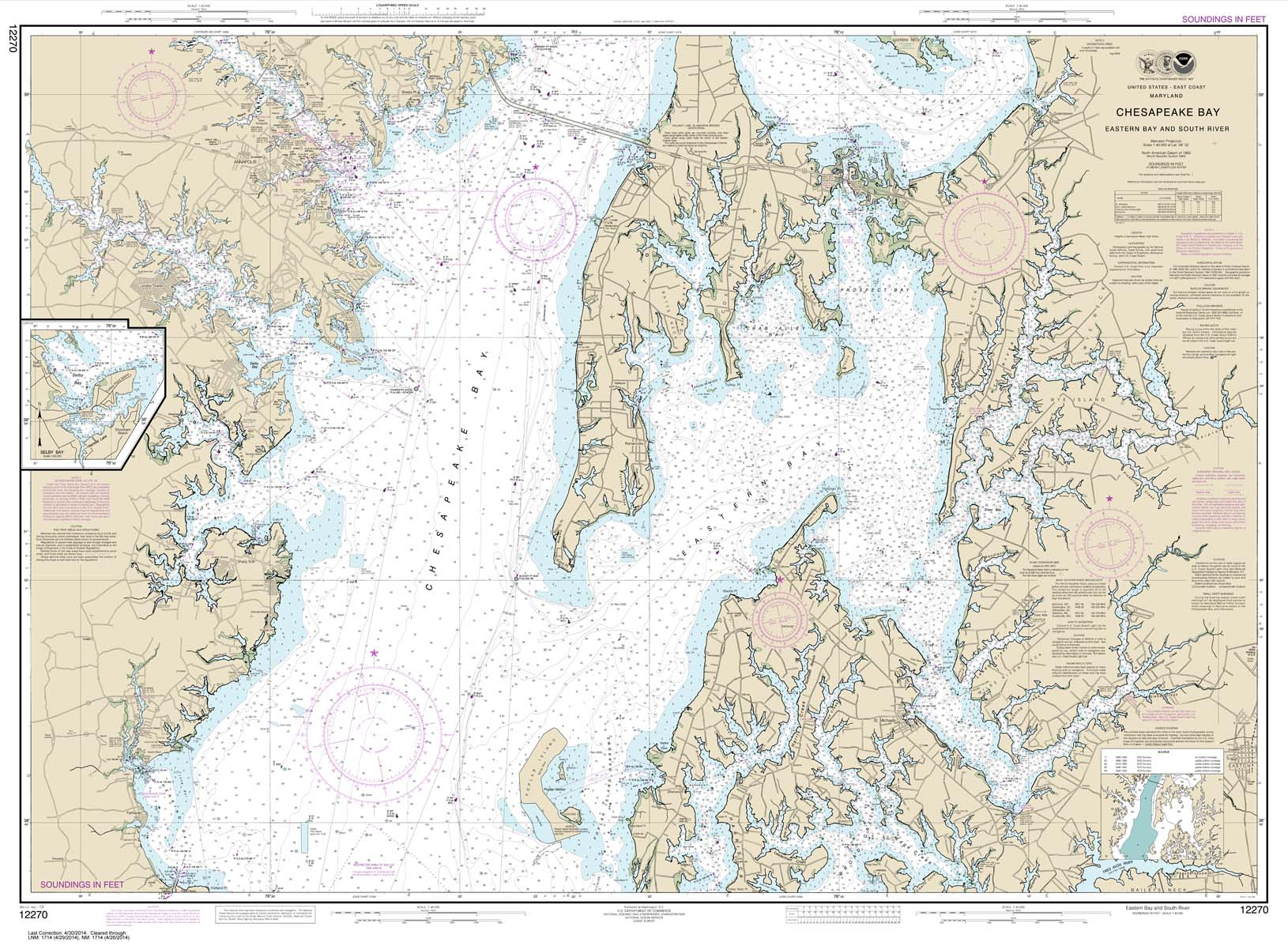 Chesapeake Bay Eastern Bay and South River; Selby Bay