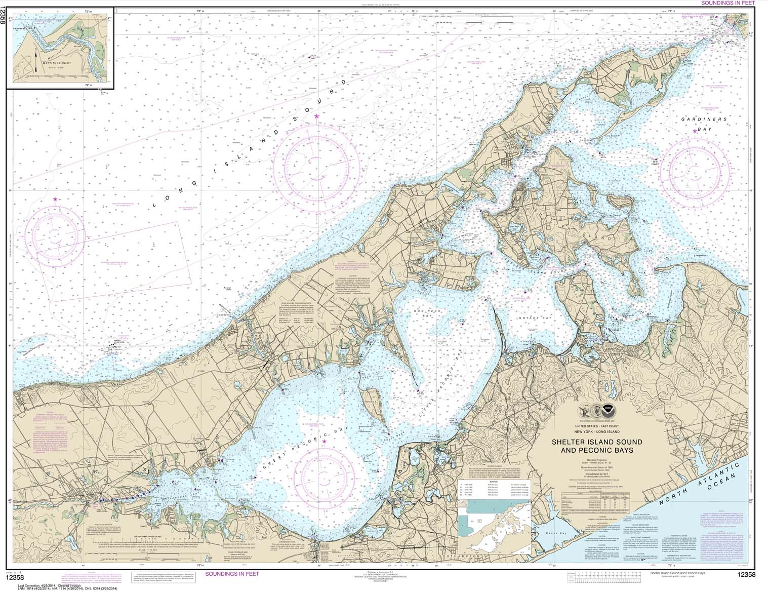 New York Long Island: Shelter Island Sound and Peconic Bays;Mattituck Inlet