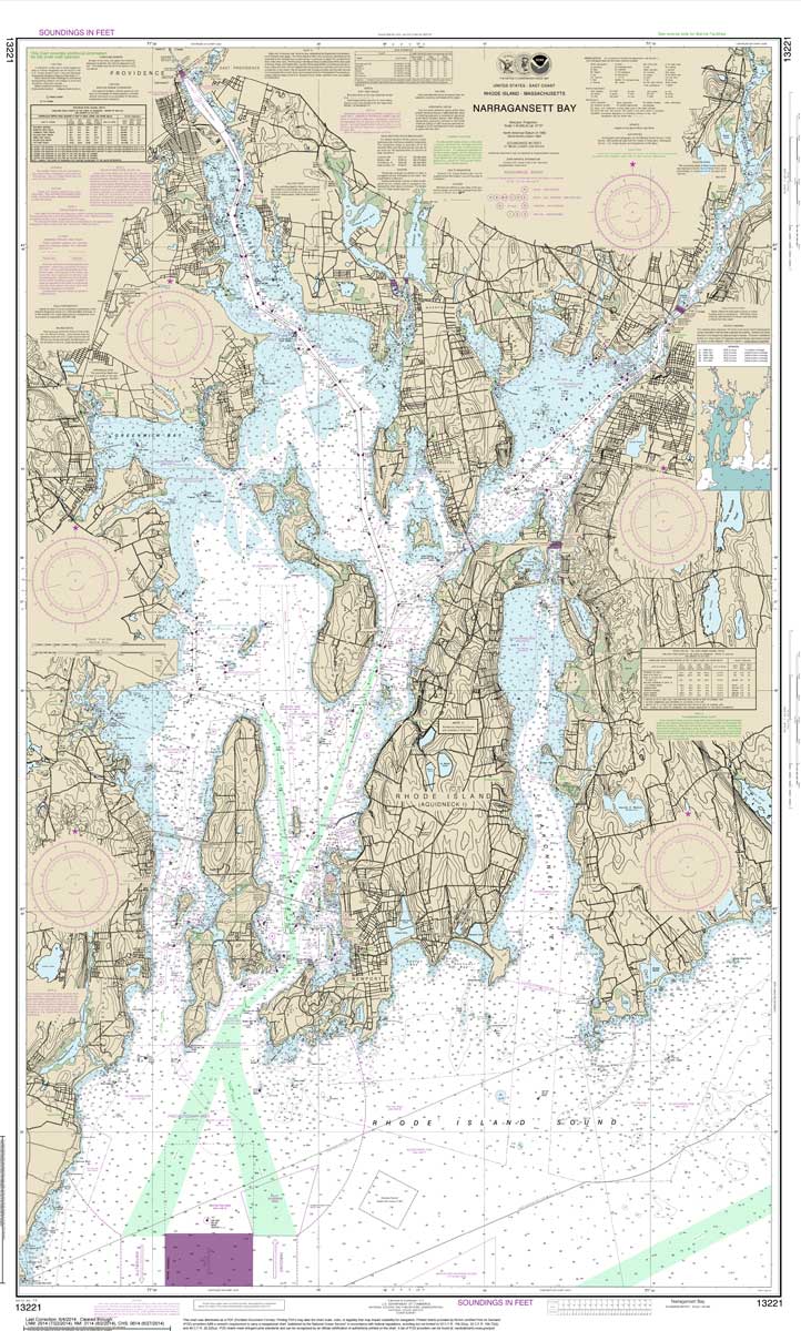 Narragansett Bay 13221 Nautical Charts