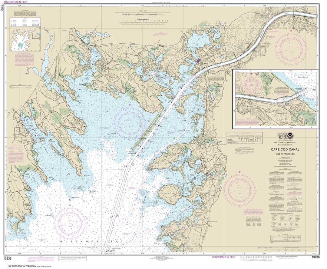 Cape Cod Canal and Approaches 13236 Nautical Charts