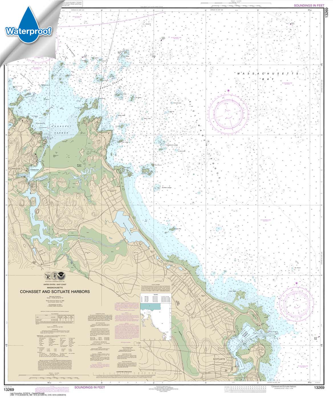 Cohasset and Scituate Harbors 13269 Nautical Charts