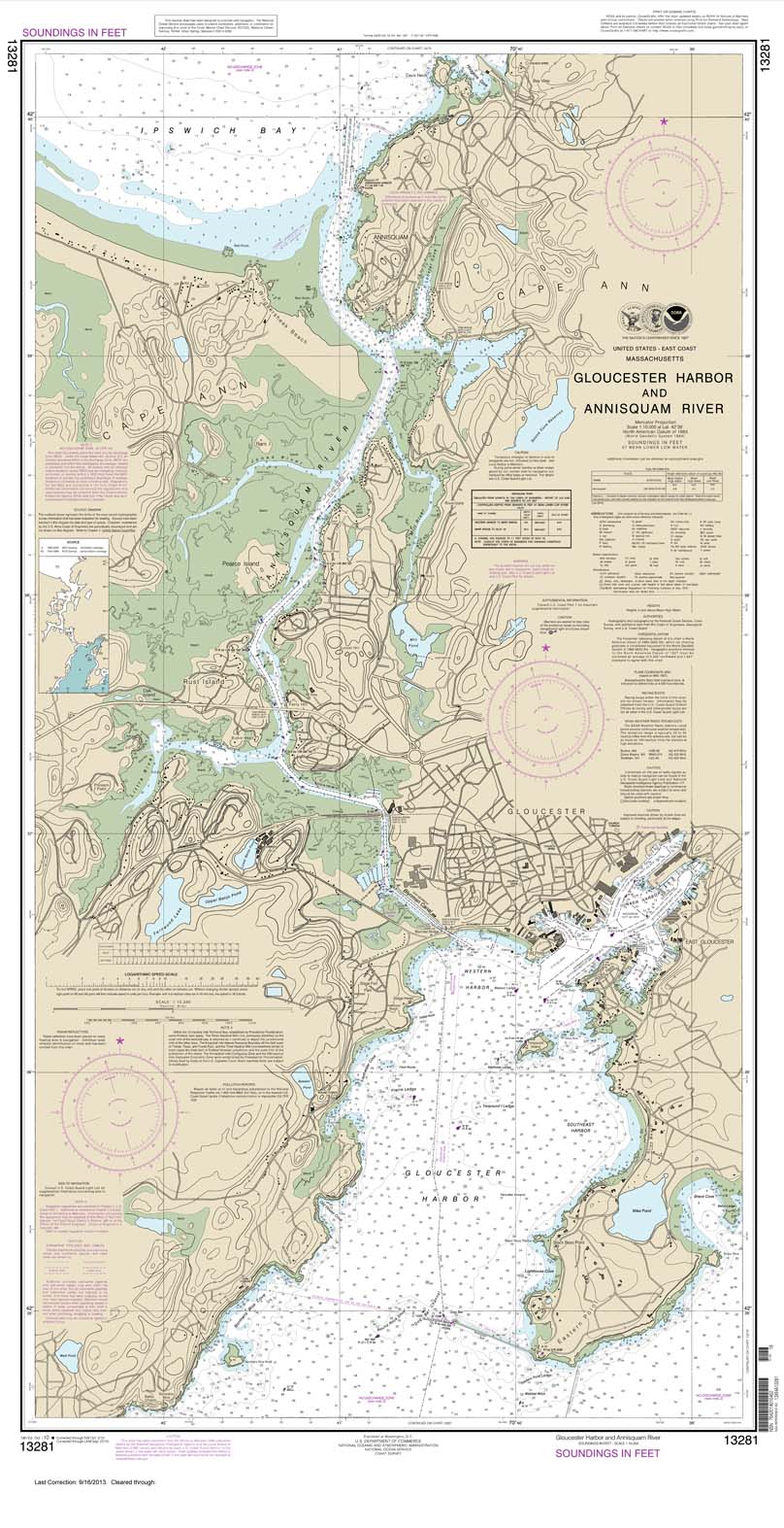 Gloucester Harbor and Annisquam River 13281 Nautical Charts