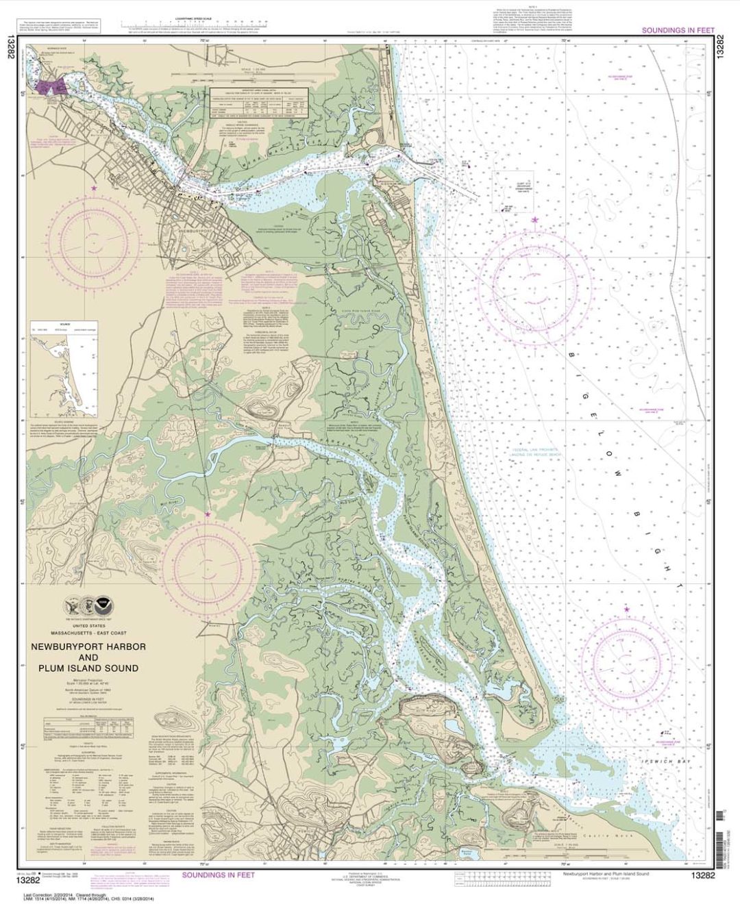 Newburyport Harbor and Plum Island Sound 13282 Nautical Charts