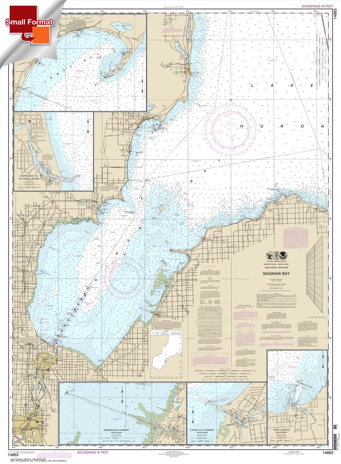 Saginaw Bay;Port Austin Harbor;Caseville Harbor;Entrance to Au Sable River;Sebewaing Harbor;Tawas Harbor