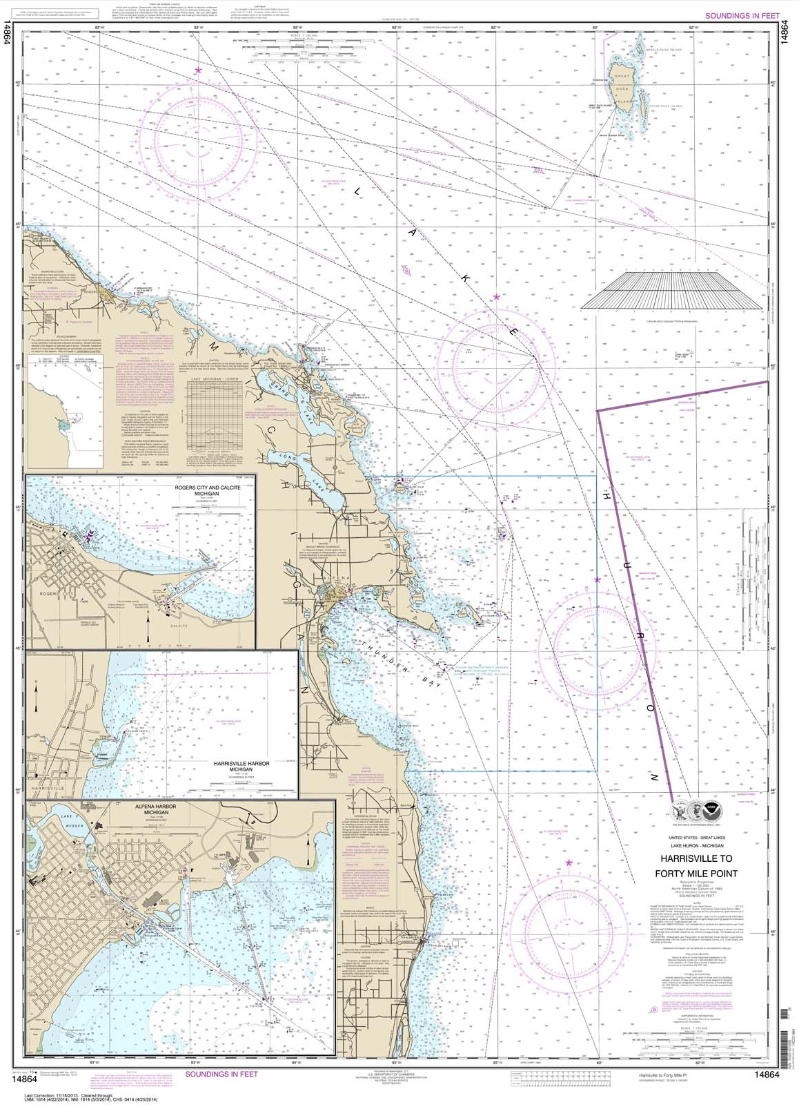 Harrisville to Forty Mile Point;Harrisville Harbor;Alpena;Rogers City and Calcite