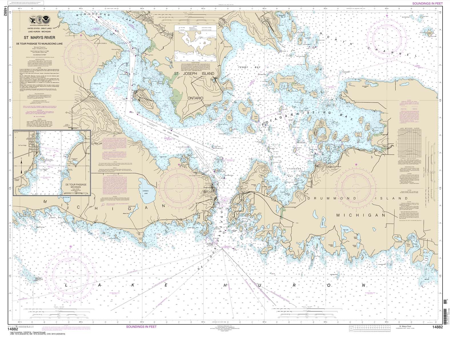 St. Mars River - Detour Passage to Munuscong Lake;Detour Passage