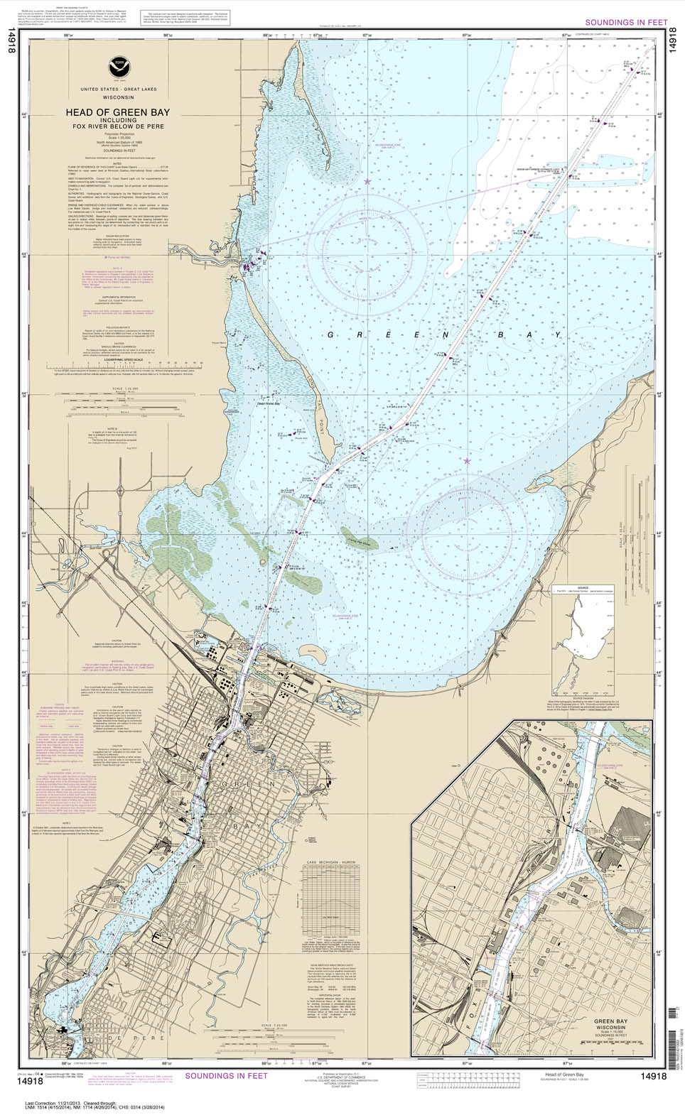 Head of Green Bay: including Fox River below De Pere;Green Bay