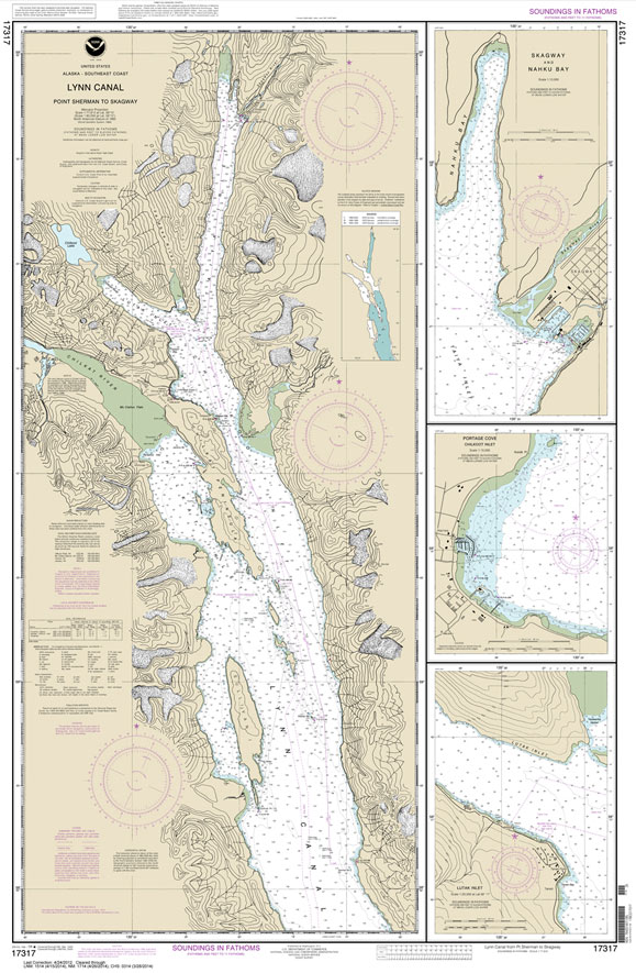 Lynn Canal-Point Sherman to Skagway;Lutak Inlet;Skagway and Nahku Bay;Portage Cove: Chilkoot Inlet