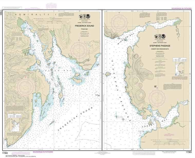 Pybus Bay: Frederick Sound;Hobart and Windham Bays: Stephens P.