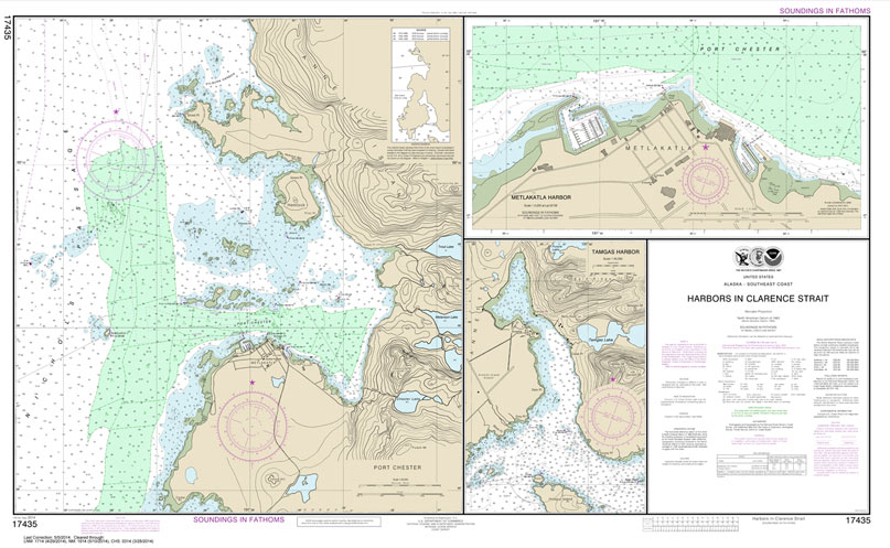 Harbors in Clarence Strait Port Chester: Annette Island;Tamgas Harbor: Annette Island;Metlakatla Harbor