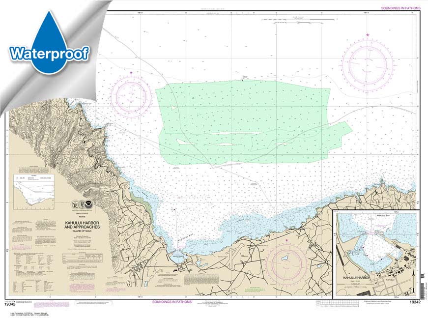 Kahului Harbor and approaches;Kahului Harbor 19342 Nautical Charts