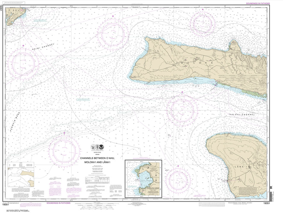 Channels between O'ahu: Moloka'i and Lana'i;Kaumalapa'u Harbor