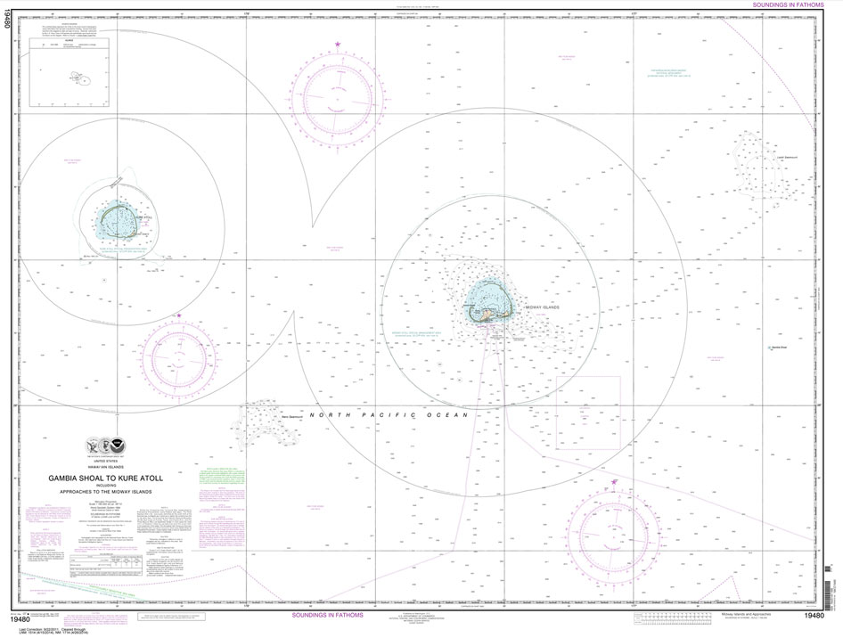 Gambia Shoal to Kure Atoll including approaches to the Midway Islands