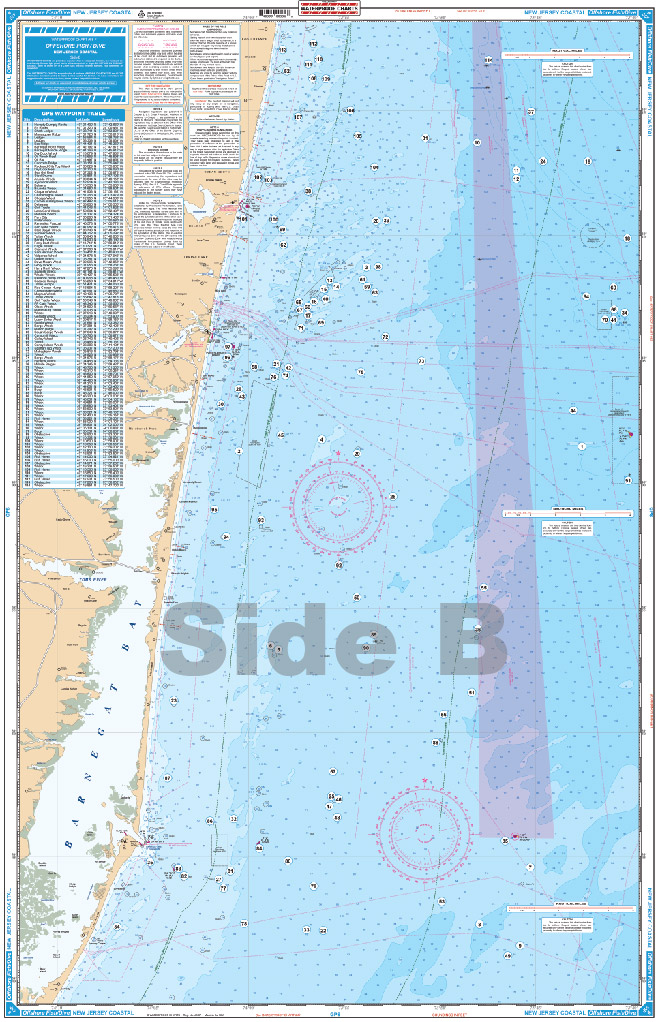 Off coastal New Jersey - Laminated Nautical Navigation & Fishing Chart by  Captain Segull's Nautical Sportfishing Charts | Chart # ONJ19
