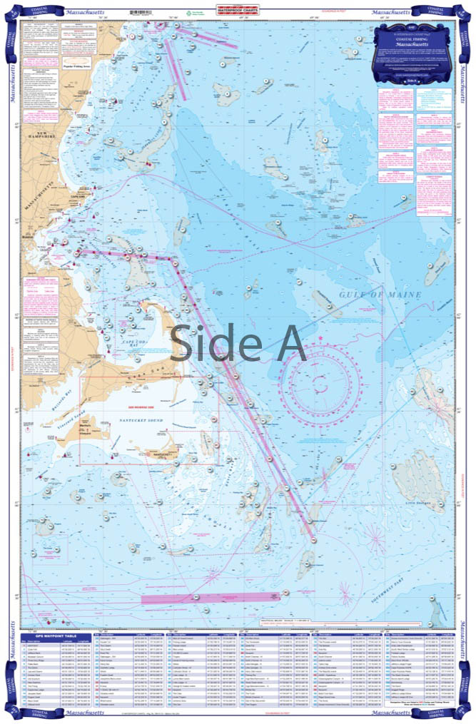 Plum Island to Nantucket Shoals Offshore Fish and Dive Chart 63F