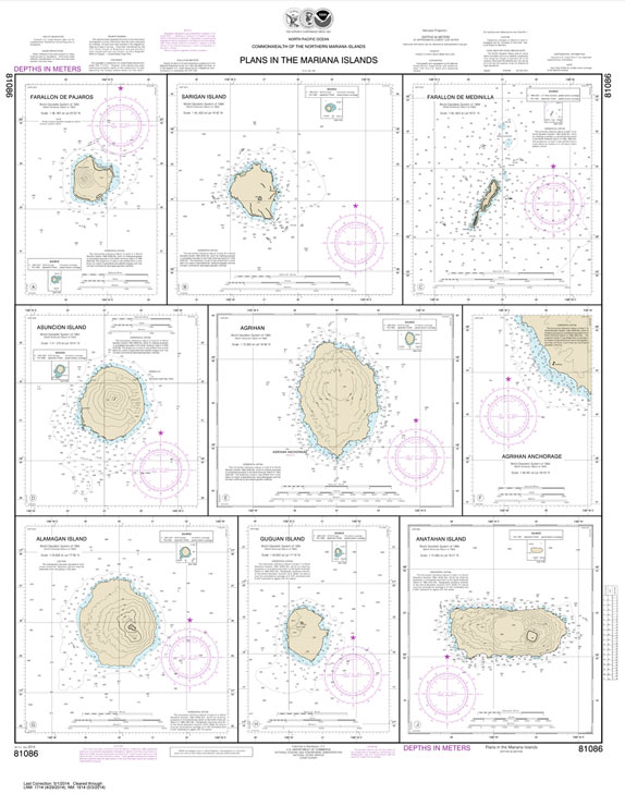 Plans in the Mariana Islands; Faraloon de Pajaros; Sarigan Island; Farallon de Medinilla; Ascuncion Island; Agrihan; Agrihan Anchorge; Alamagan Island; Guguan; Anatahan